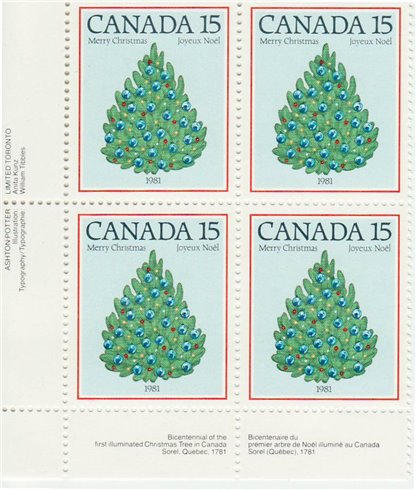 Canada Stamp PB#902i - Christmas Tree, 1981 (1981) 15¢ - Image 2