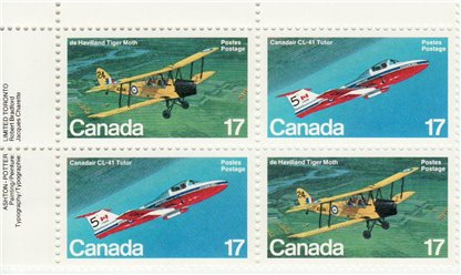 Canada Stamp PB#904ai - Canadian Aircraft (1981) 2 x 17¢ - Image 2