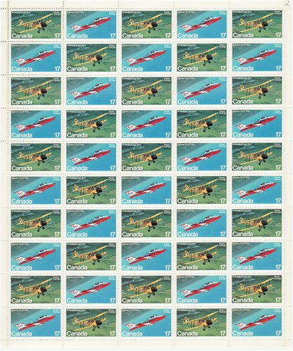 Canada SHEET #904a - Canadian Aircraft (1981) 50 x 17¢