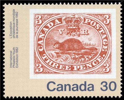 Canada Stamp #909 - Three-Penny Beaver (No. 1) (1982)