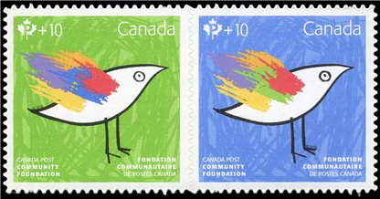 Canada Stamp - Semi-Postal #B24i - Canada Post Community Foundation (2016) 2 x (P (85¢) + 10¢)