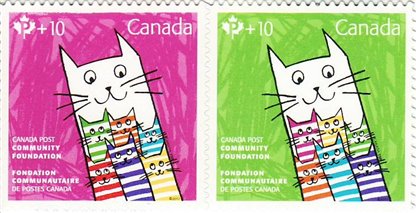 Canada Stamp - Semi-Postal #B26i - Canada Post Community Foundation (2017) 2 x (P (85¢) + 10¢)