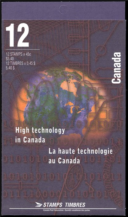 Canada Stamp Booklet - #BK191 -High Technology Industries (1996) 12 x 45¢