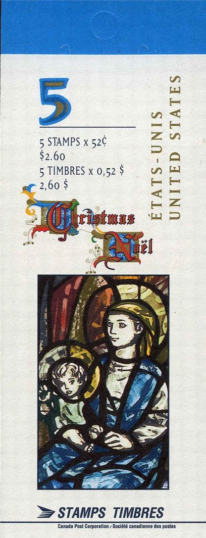 Canada Stamp Booklet - #BK203 Nativity Scene, by Ellen Simon (1997) 5 x 52¢