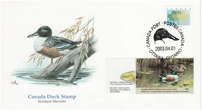 (RARE FDC) Canadian Wildlife Habitat Conservation Stamp #FWH9 - Merganser (1993)