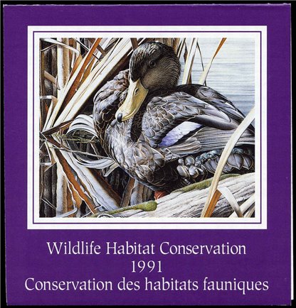 Canadian Wildlife Habitat Conservation Stamp #FWH7 - Black Duck (1991) $8.50