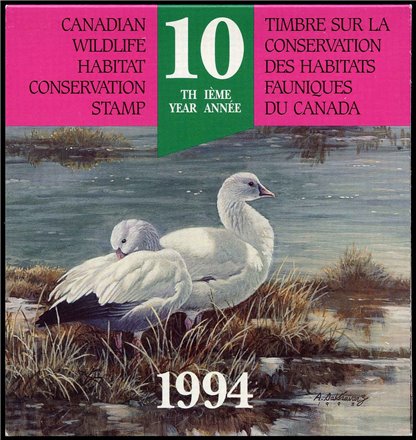 Canadian Wildlife Habitat Conservation Stamp #FWH10 - Ross Geese (1994) $8.50