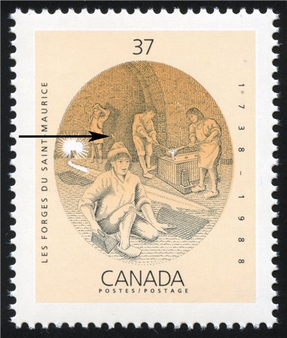 Canada Stamp PB#1216i - Ironworks blast furnace (1988) 37¢ - Image 3