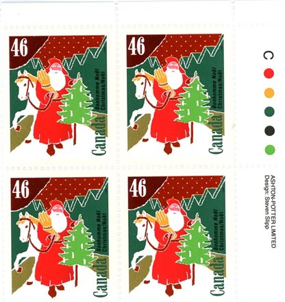 Canada Stamp PB#1340 - Bonhomme Noël, France (1991) 46¢ - Image 2