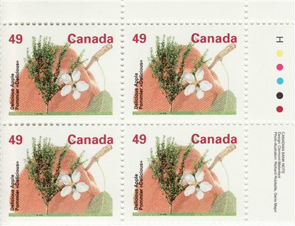 Canada Stamp PB#1364i - Delicious Apple (1994) 49¢