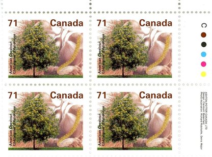 Canada Stamp #1370i - American Chestnut (1995) 71¢ - Image 2