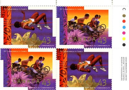 Canada Stamp PB#1520a - Commonwealth Games - Vancouver (1994) 2 x 43¢