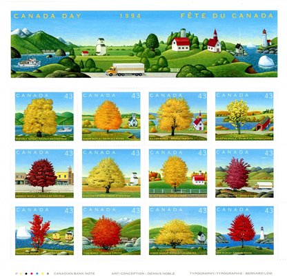 Canada Stamp #1524 - Canada Day-Maple Trees (1994) 12 x 43¢ (MF) - Image 2