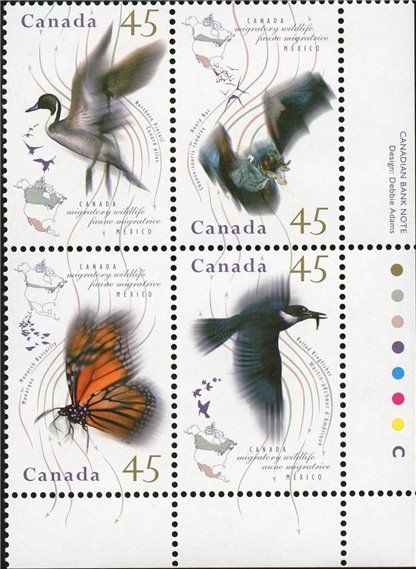 Canada PB#1566a - Migratory Wildlife (1995) 4 x 45¢ - Image 2