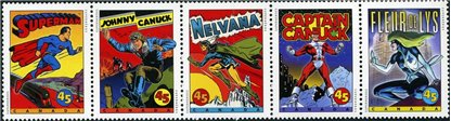 Canada Stamp #1583a - Comic Book Superheroes (1995) 5 x 45¢ - Image 2