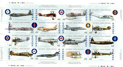 Canada Stamp #1808 - Canadian Air Forces 1924-1999 (1999) 16 x 46¢ - Image 2