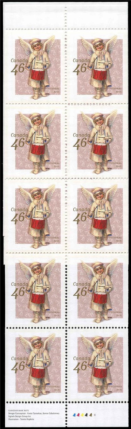 Canada Stamp Booklet - #BK222 Angel with drum (1999) 10 x 46¢ - Image 2