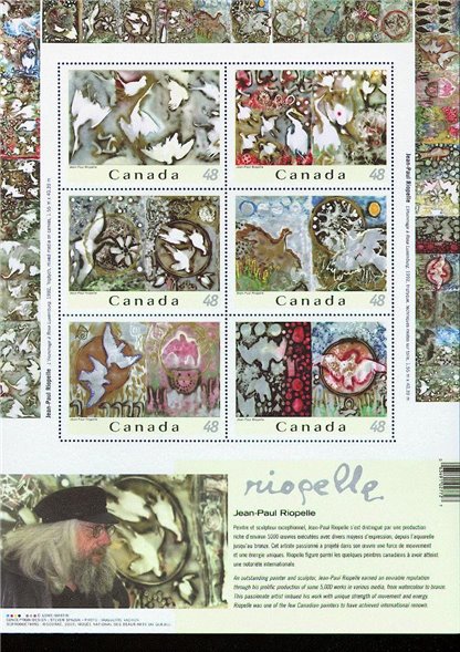 Canada Stamp #2002 - Jean-Paul Riopelle (2003) 6 x 48¢ - Image 2