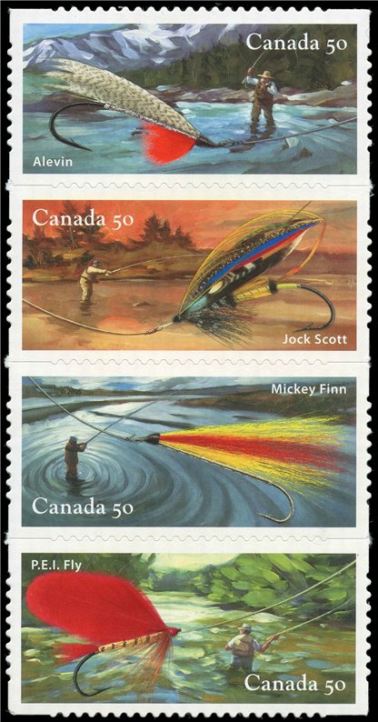 Canada Stamp #2088i - Fishing Flies (2005) 4 x 50¢ - Image 2