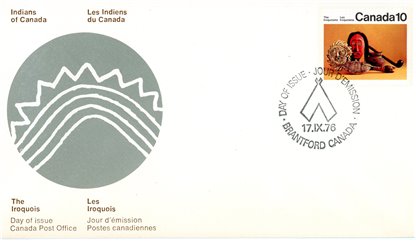 CPO Canada FDC#578 - Cornhusk Mask and Artifacts (1976) 10¢ - Image 2