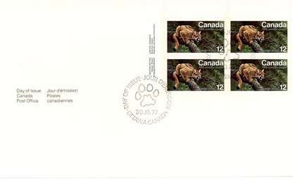 Canada FDC#732 - Eastern Cougar (1977) 12¢ PB