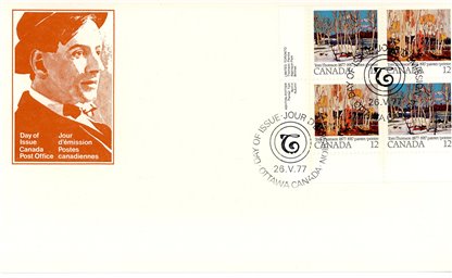 Canada FDC#734a -PB- Tom Thomson (1977) 4 x 12¢