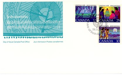 Canada FDC#741-3 - Christmas-First Christmas Carol (1977) 1 x 10¢, 1 x 12¢, 1 x 25¢ - Image 2