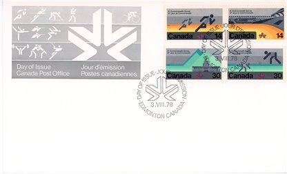 Canada Stamp #760a, 762a - 1978 Commonwealth Games (1978) 4 x 14¢