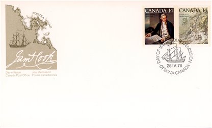 Canada FDC#764a - Captain James Cook (1978) 2 x 14¢