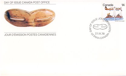 Canada FDC#771 - Airplane over village (1978) 14¢