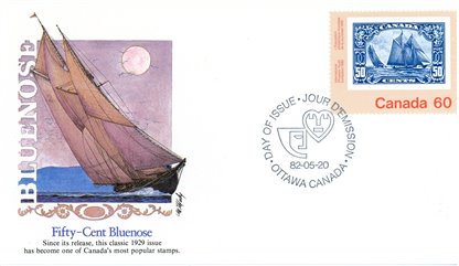 Canada OFDC PB#913 - Bluenose (No. 158) (1982) 60¢ - Image 2