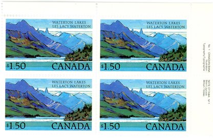 Canada Stamp PB#935i - Waterton Lakes (1982) $1.50 - Image 2