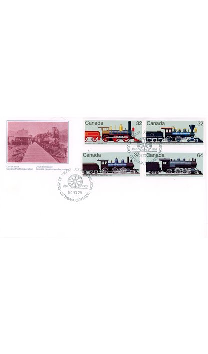 Canada OFDC#1036-9 - Canadian Locomotives (1860-1905)-2 (1984) 2 x 32¢, 1 x 37¢, 1 x 64¢ - Image 2