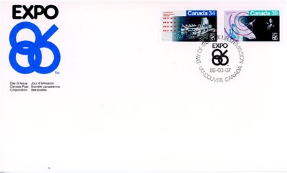 Canada OFDC #1078-9 - Expo 86 (1986) 1 x 34¢, 1 x 39¢ - Image 2