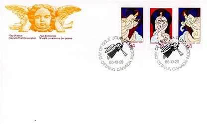 Canada OFDC #1113-5 - Christmas-Angels (1986) 1 x 34¢, 1 x 39¢, 1 x 68¢ - Image 2