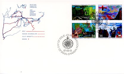 Canada OFDC #1129a - Exploration of Canada-2 (1987) 4 x 34¢ - Image 2