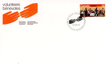 Canada oFDC #1132 - Canadian Volunteers (1987) 36¢ - Image 2