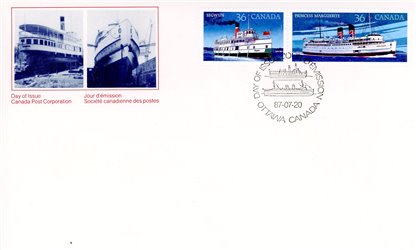 Canada OFDC#1140A - Canadian Steamships (1987) 2 x 36¢ - Image 2