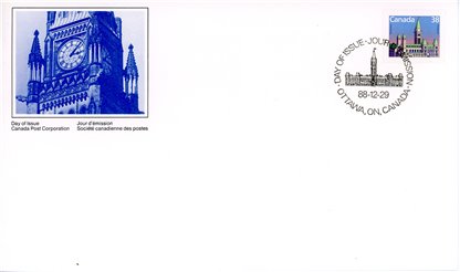 Canada OFDC#1165 - Houses of Parliament (1988) 38¢ - Image 2