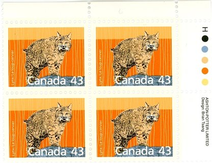 Canada Stamp PB#1170 - Lynx (1988) 43¢ - Image 2