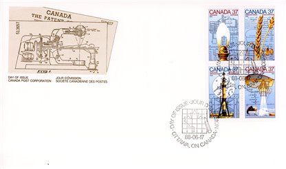 Canada OFDC #1209a - Canada Day-Science and Technology-3 (1988) 4 x 37¢ - Image 2