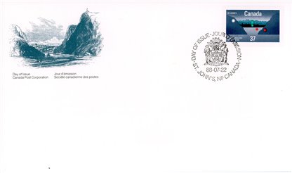 Canada OFDC #1214 - St. John's Harbour (1988) 37¢ - Image 2