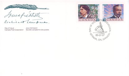 Canada OFDC#1244a - Canadian Poets (1989) 2 x 38¢