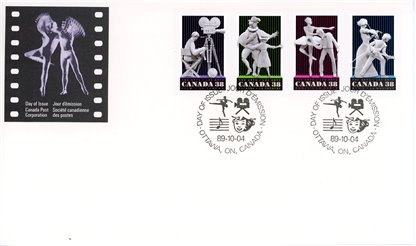 Canada OFDC #1255a - Performing Arts (1989) 4 x 38¢