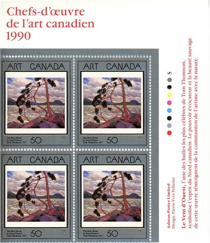 Canada Stamp PB#1271 - The West Wind (1990) 50¢ - Image 2