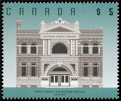 Canada Stamp #1378 - Public Library, Victoria, BC (1996) $5 - Image 2