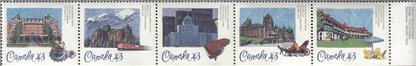 Canada Stamp #1471a - Historic CPR Hotels (1993) 5 x 43¢ - Image 2