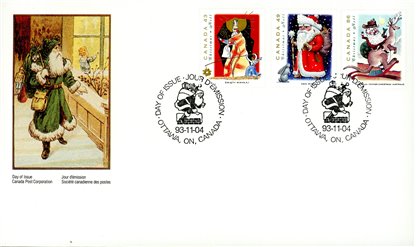 Canada OFDC#1499-1501 - Christmas Personages (1993) 1 x 43¢, 1 x 49¢, 1 x 86¢