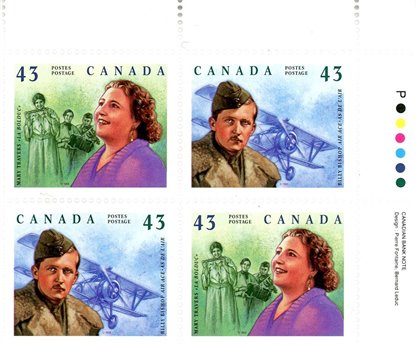 Canada Stamp PB#1526aii - Great Canadians (1994) 2 x 43¢ - Image 2