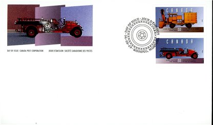 Canada OFDC#1527 - Historic Public Service Vehicles-2 (1994) 2 x 43¢, 2 x 50¢, 2 x 88¢ - Image 2